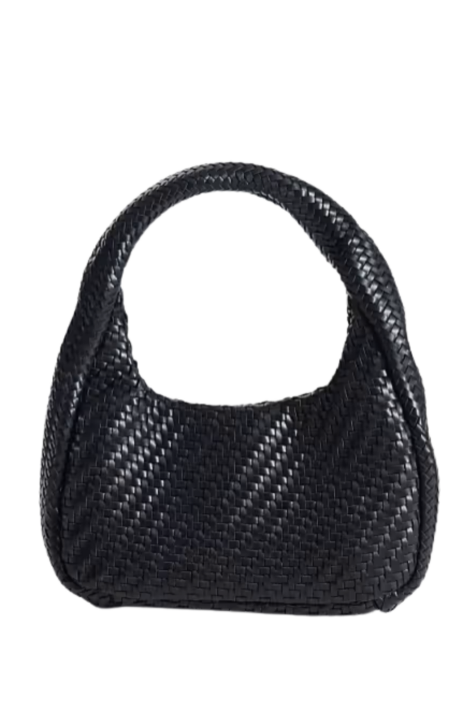 Weaved black handbag