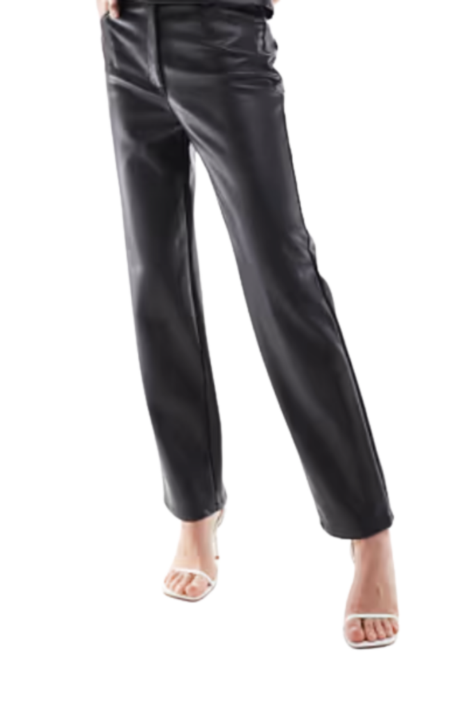 Leather look pants