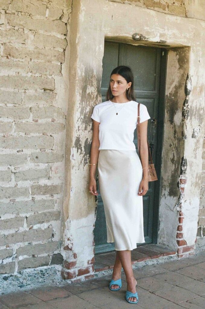 slip dress with white t shirt