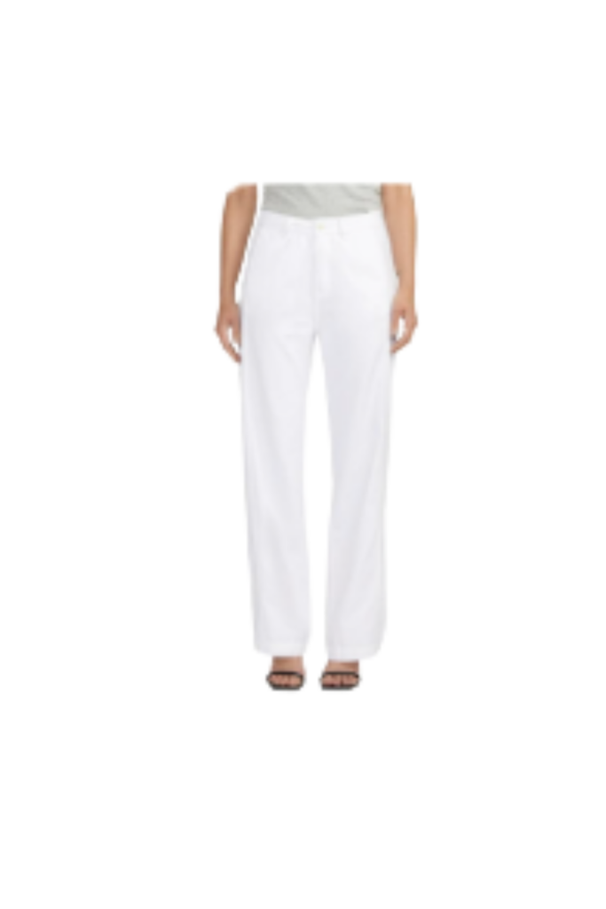 High Waisted White Trousers
