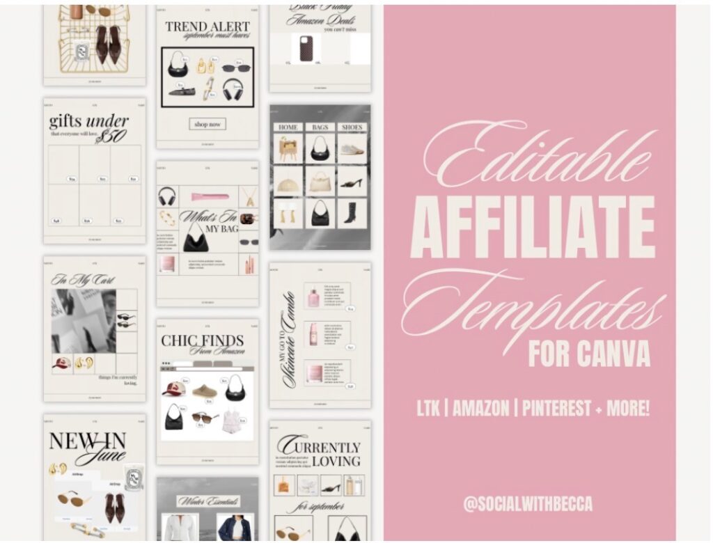 Editable Affiliate Templates for Canva