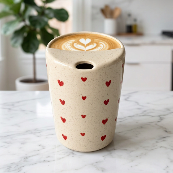 Red Heart Ceramic Mug