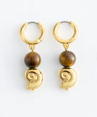 Tiger's Eye Pendant Earrings
