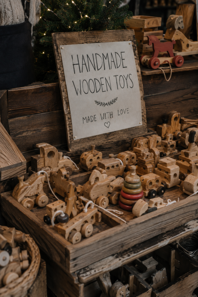 German Christmas Market Handmade Wooden Toys